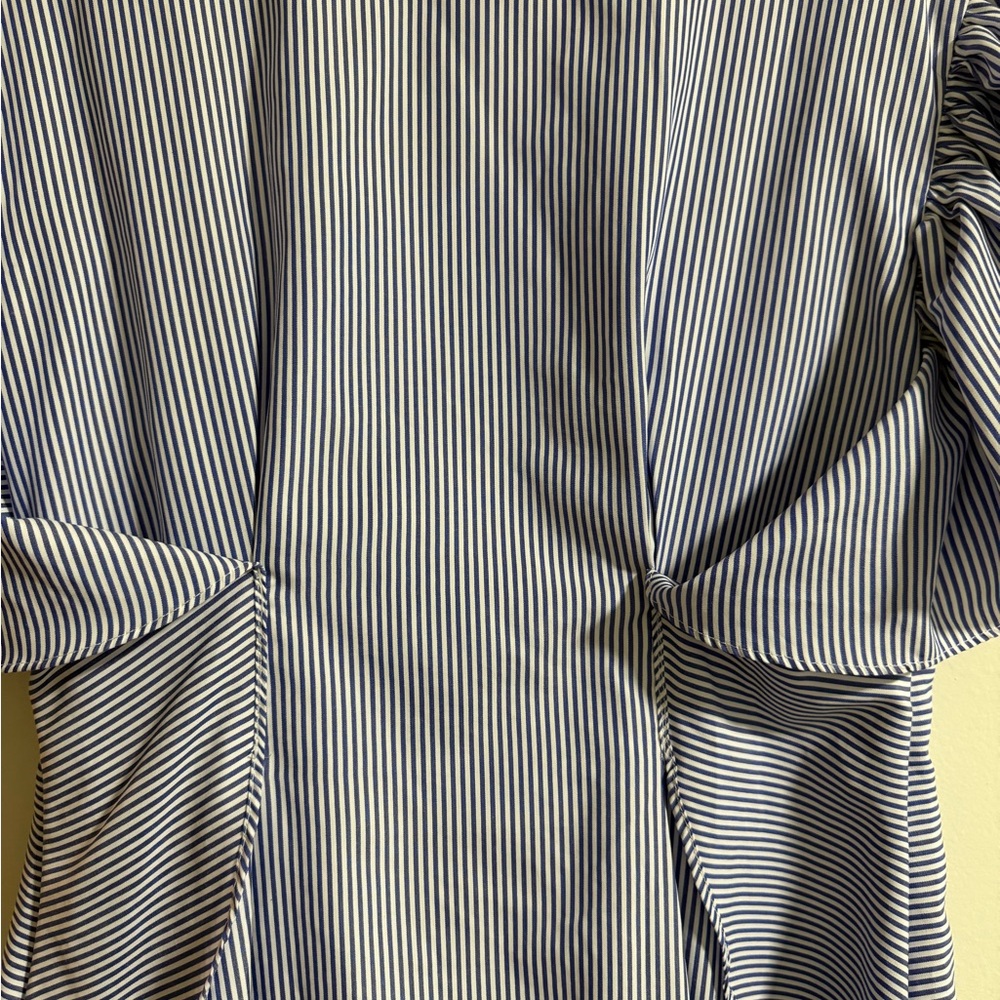 English Factory Blue Striped Ruffle Dress M - Picture 6 of 6